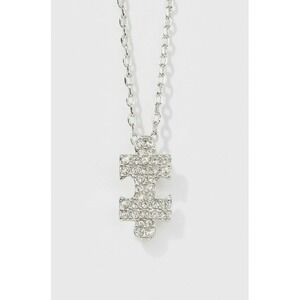 Touchstone Crystal by Swarovski Puzzle Piece Silver Necklace